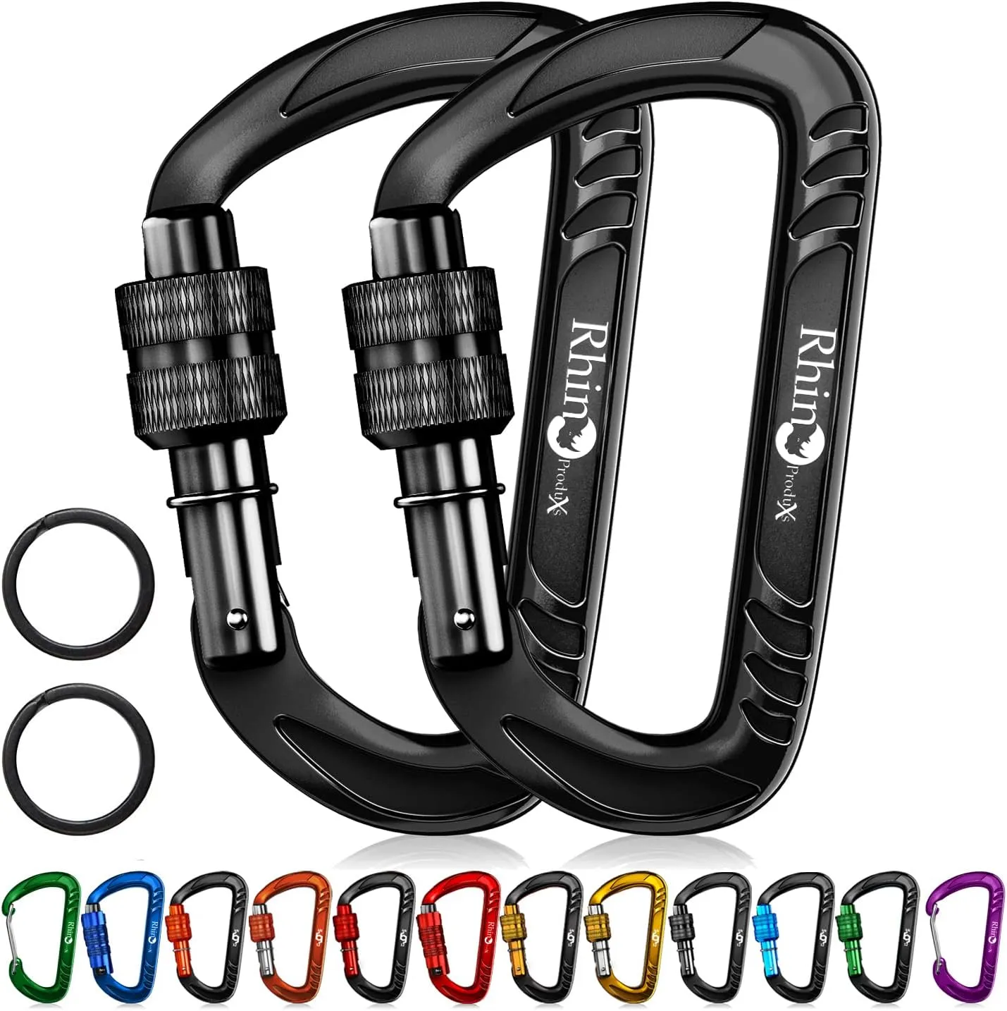 12kN (2697 lbs) Heavy Duty, Locking, Auto Locking, Wiregate Carabiner Clips, for Securing Pets, Outdoor, Camping, Hiking, Hammock, Dog Leash Harness, Keychains