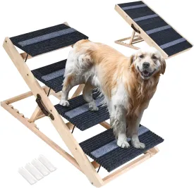 2-in-1 Adjustable Pet Ramp and Dog Stairs