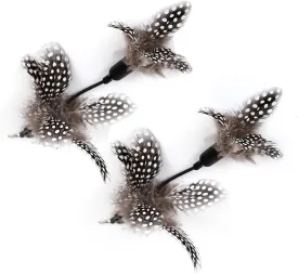 2 Pcs Cat Toys Kitten Toys Assortments, Cat Feather Teaser - Wand Interactive Feather Toy Fluffy Mouse, Bells for Cat, Puppy, Kitty, Kitten CT15-13 Double Feather