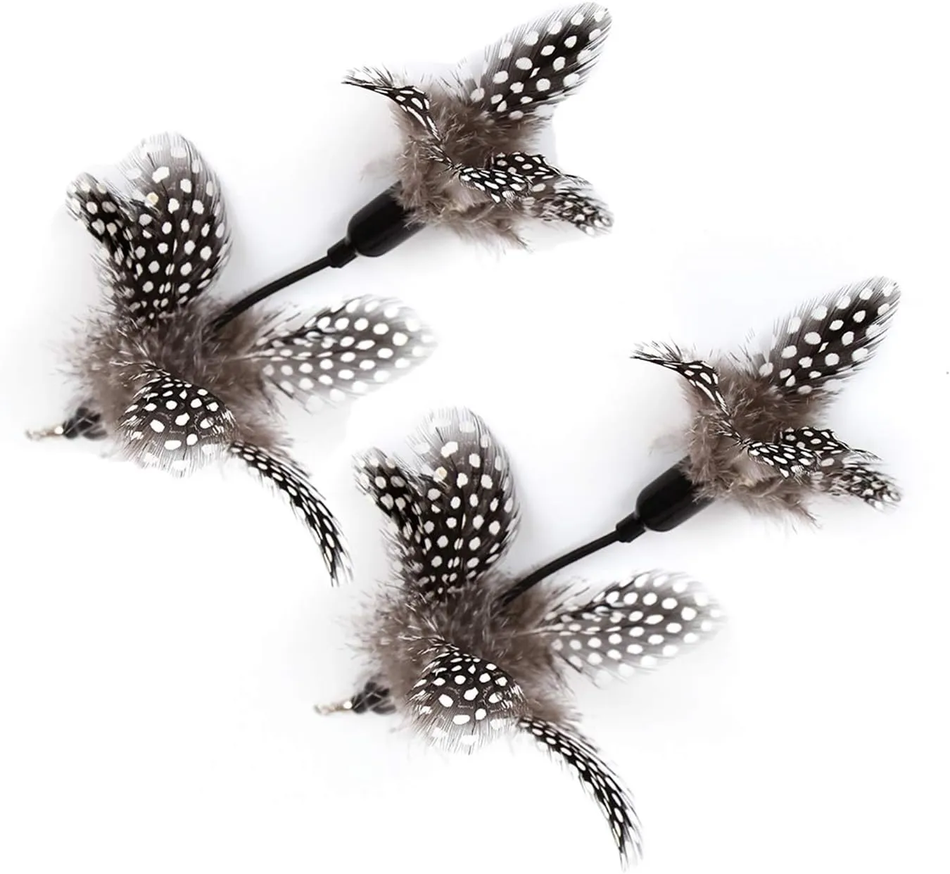 2 Pcs Cat Toys Kitten Toys Assortments, Cat Feather Teaser - Wand Interactive Feather Toy Fluffy Mouse, Bells for Cat, Puppy, Kitty, Kitten CT15-13 Double Feather