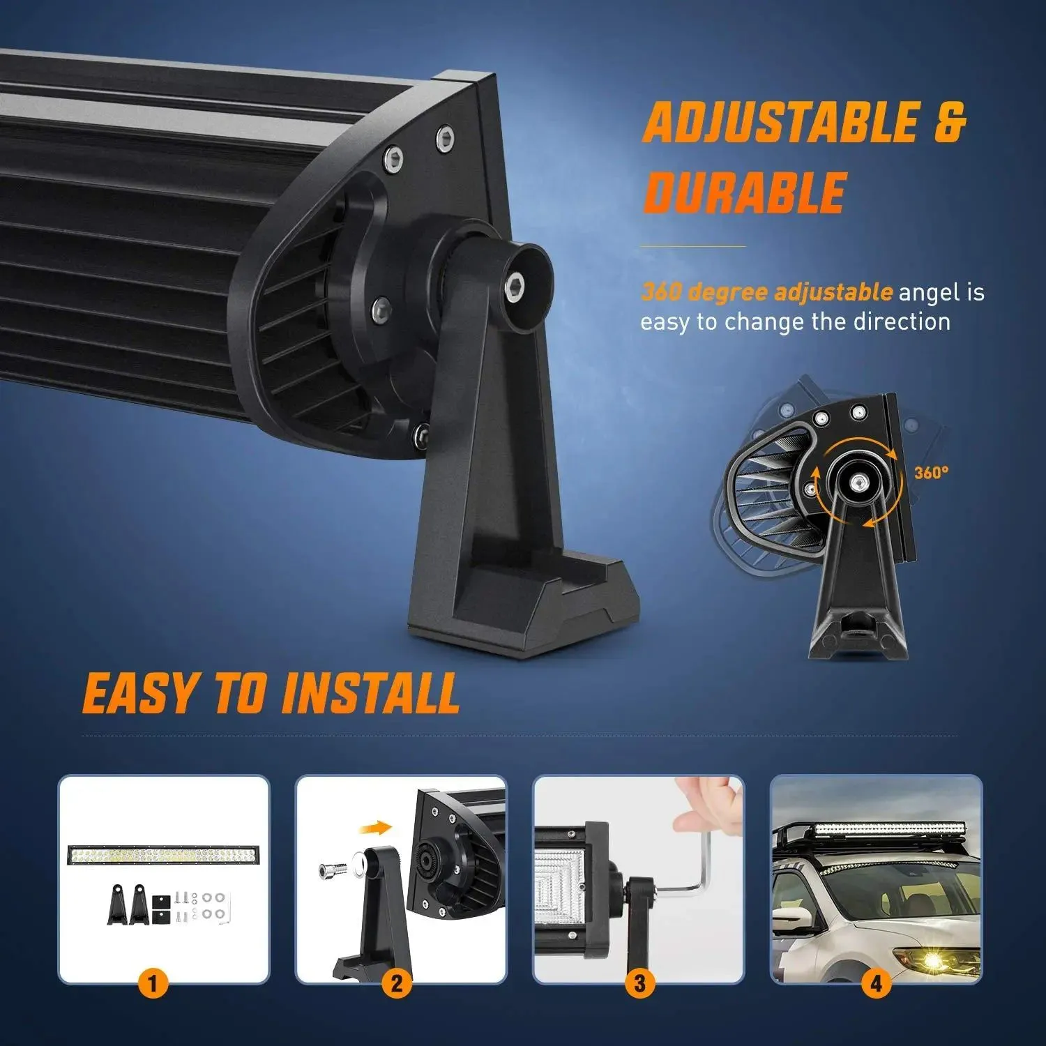 22 Inch 270W 27000LM Triple Row Spot Flood LED Light Bar