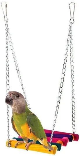 5pcs Pet Bird Parrot Parakeet Budgie Cockatiel Cage Hammock Swing Toy Hanging Toy (Style A)