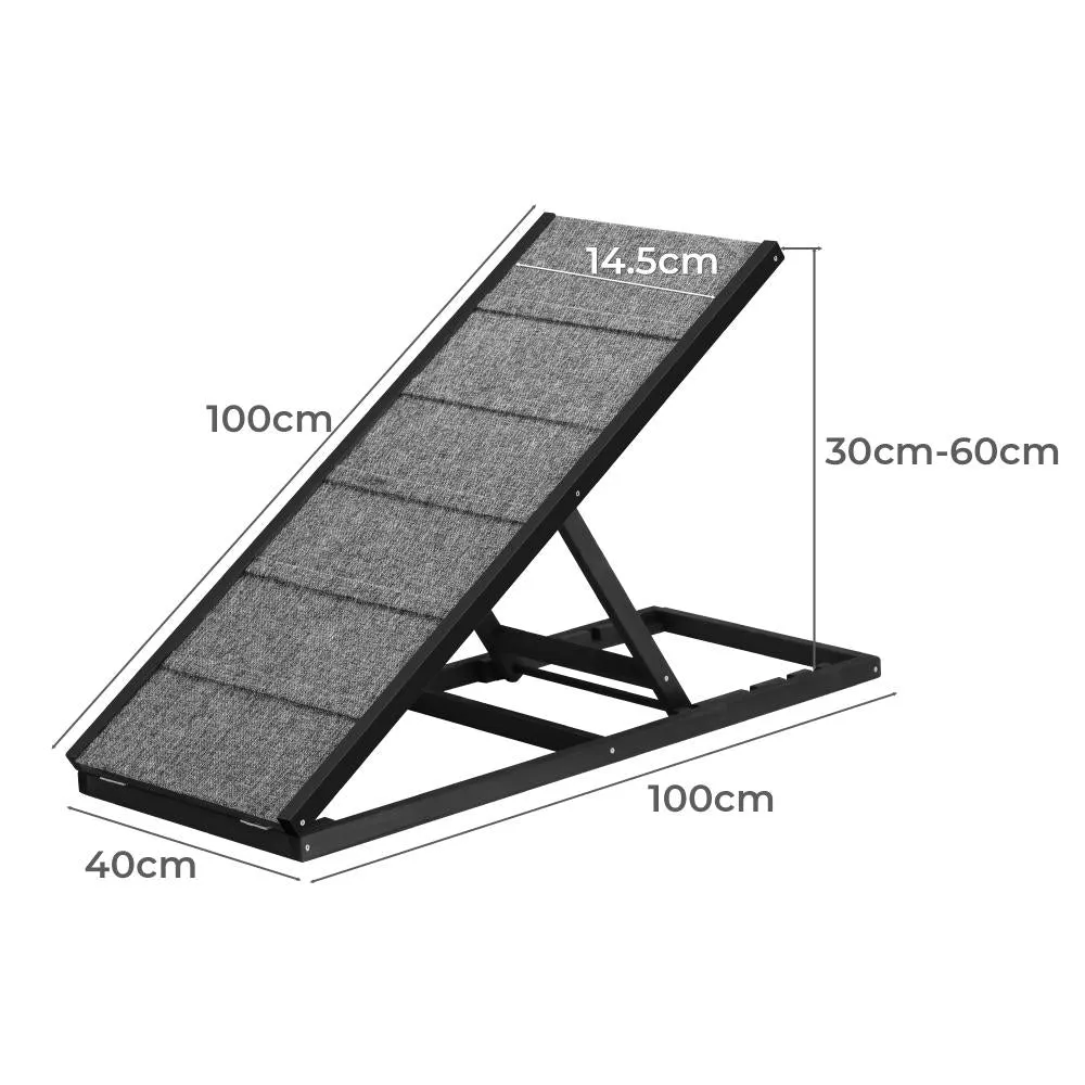 Alopet Dog Pet Ramp Adjustable Height Dogs Stairs Bed Sofa Car Foldable 100cm