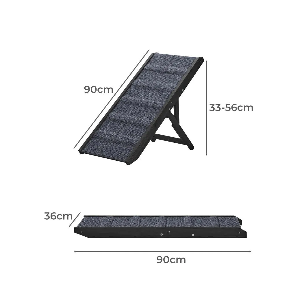 Alopet Dog Pet Ramp Adjustable Height Dogs Stairs Bed Sofa Car Foldable 90cm