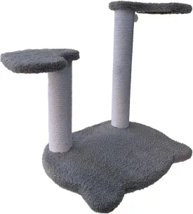 Artcare Cat Window Perch with Climbing Steps Cats Perches Hammock with Climbing Steps Post Window Mounted 4 Suction Cups (Gray, L)