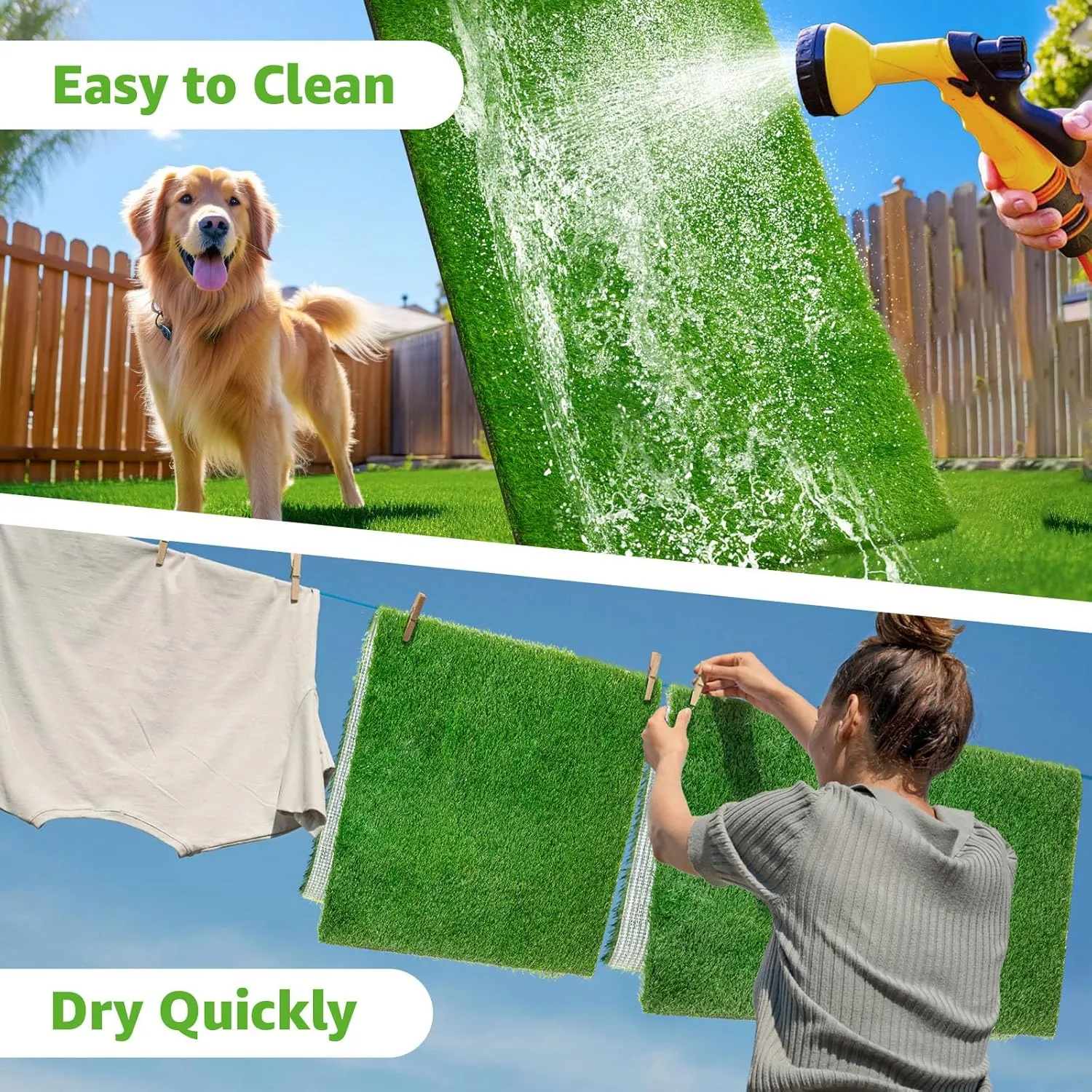 Artificial Grass Pad 59"x 39.4" 1 Pack, Washable Dog Grass Pee Pads Indoor Outdoor Potty Training Replacement Turf Mat for Puppy, Reusable Realistic Fake Grass Patch for Dogs