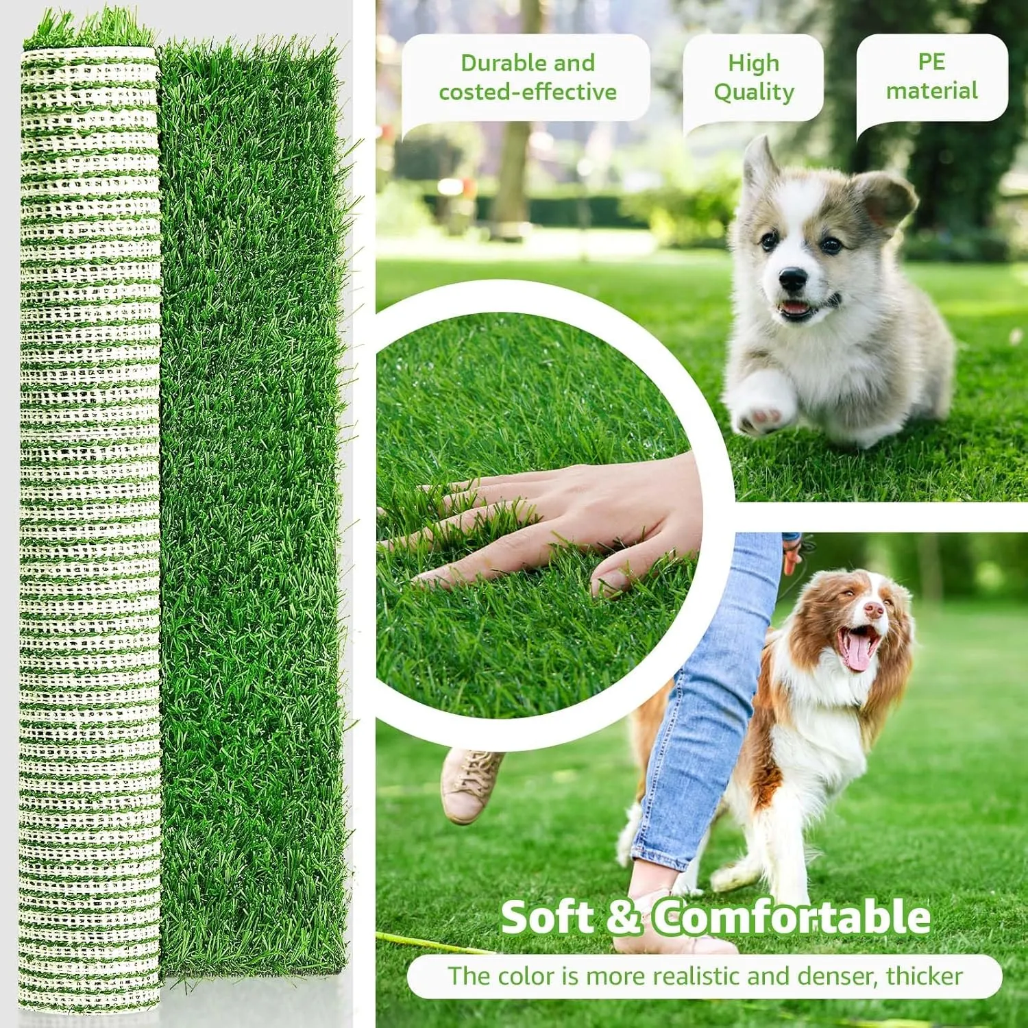 Artificial Grass Pad 59"x 39.4" 1 Pack, Washable Dog Grass Pee Pads Indoor Outdoor Potty Training Replacement Turf Mat for Puppy, Reusable Realistic Fake Grass Patch for Dogs