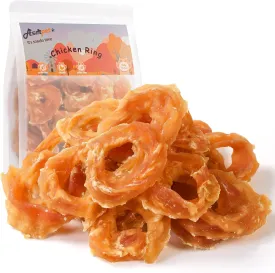 ASMPET Chicken Jerky Dog Treats, Chicken Rings Small Training Chewy Snacks, High Protein All Natural Limited Ingredient Soft Chewy Treats for Small Medium Large Dogs 10.6oz