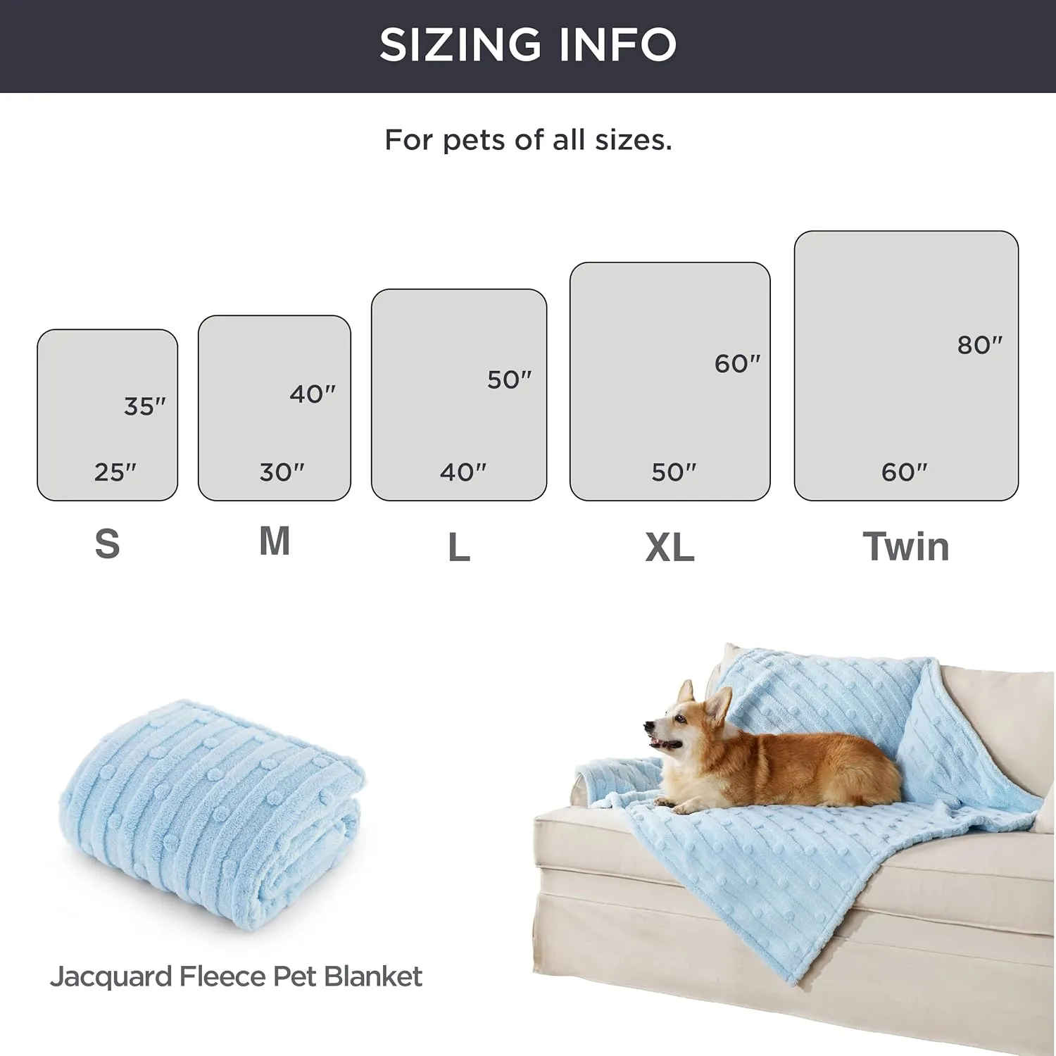 Bedsure Dog Blanket for Small Dogs Washable - Fluffy Fuzzy Puppy Cat Blanket with Premium 300GSM Coral Fleece Soft for Pet Kitten Doggy, Blue, 25x35IN