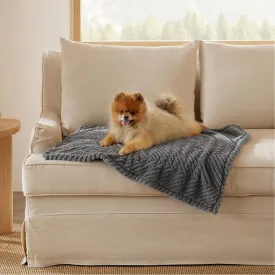 Bedsure Dog Blanket for Small Dogs Washable - Fluffy Fuzzy Puppy Cat Blanket with Premium 300GSM Coral Fleece Soft for Pet Kitten Doggy, Grey, 25x35IN