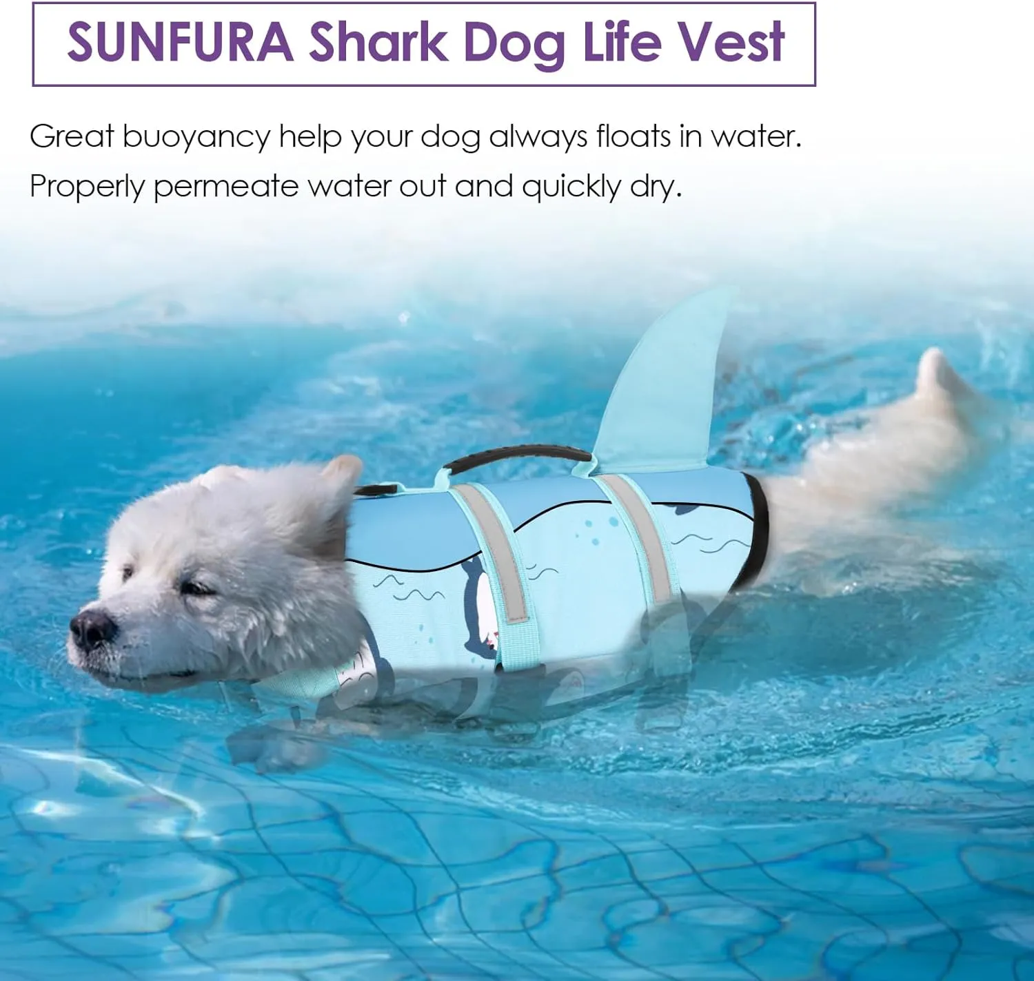 Bess Bridal Dog Life Jacket - Shark Life Vest for Swimming Boating - Reflective Lifejacket Swimsuit for Small Medium Large Dogs - High Buoyancy Lifesaver Preserver with Rescue Handle, Green Dolphin M