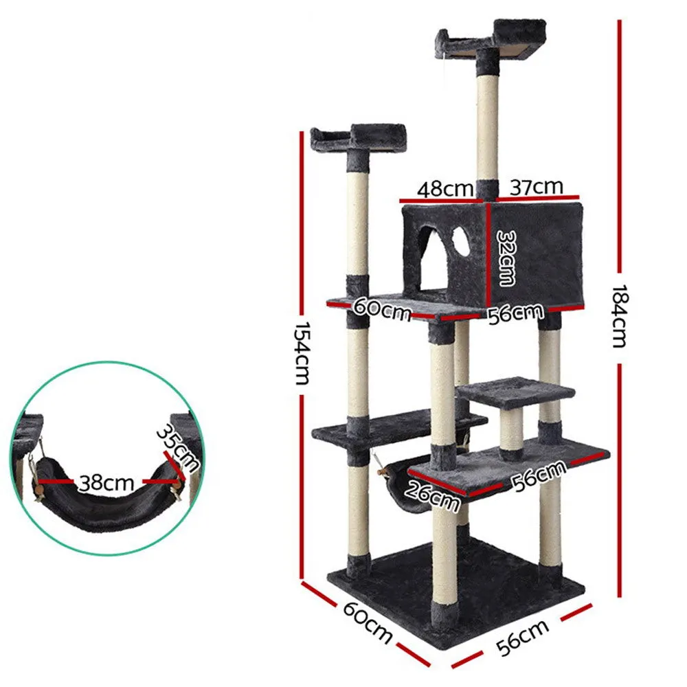 Cat Tree 184cm Trees Scratching Post Scratcher Tower Condo House Furniture Wood
