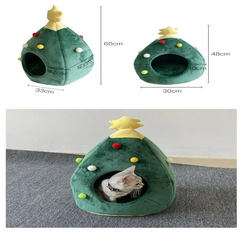 Christmas Pet Bed | Cat Bed Christmas Tree House