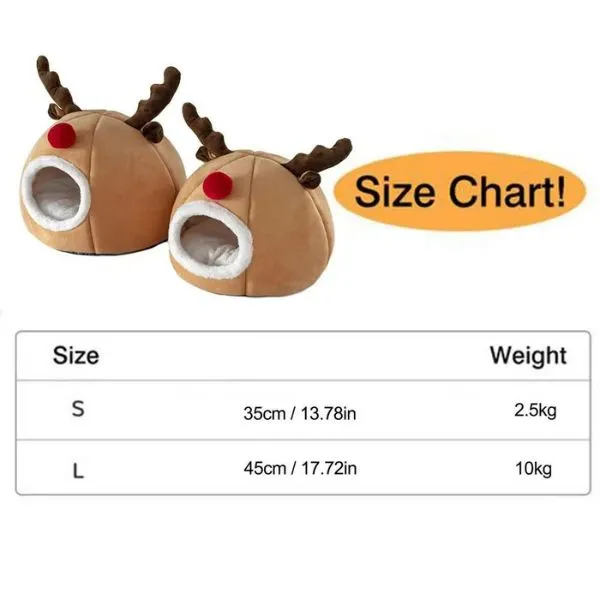 Christmas Reindeer Sponge Cat Pet Nest