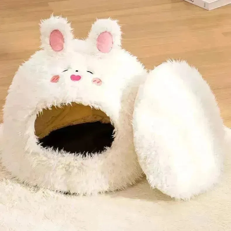 Closed Warm Plush Pet Cat Nest
