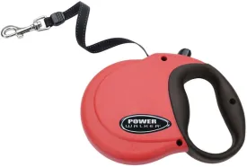Coastal Pet Power Walker Dog Retractable Leash - Reflective Dog Leash - Stop-and-Release Control Button - Comfort Grip Handle - Red - Small