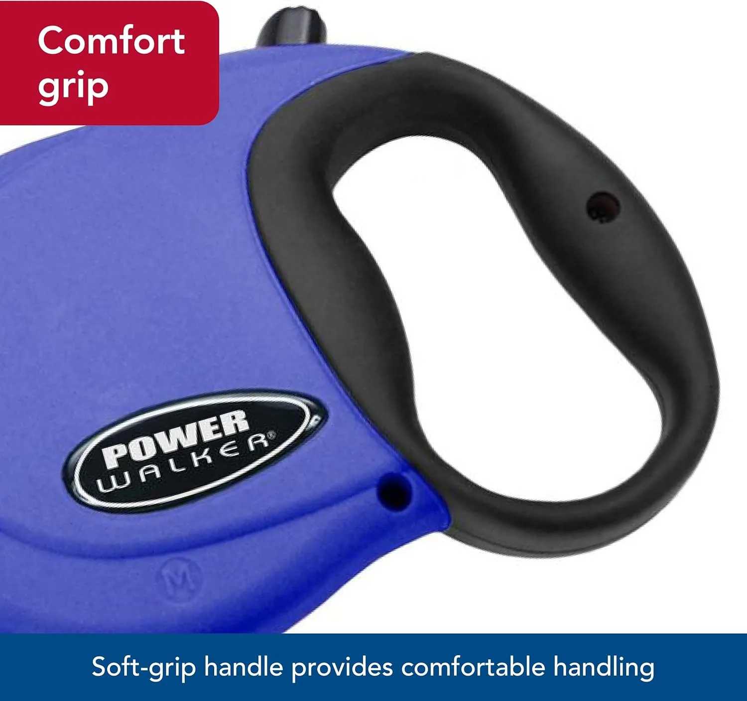 Coastal Pet Power Walker Dog Retractable Leash - Reflective Dog Leash - Stop-and-Release Control Button - Comfort Grip Handle - Red - Small