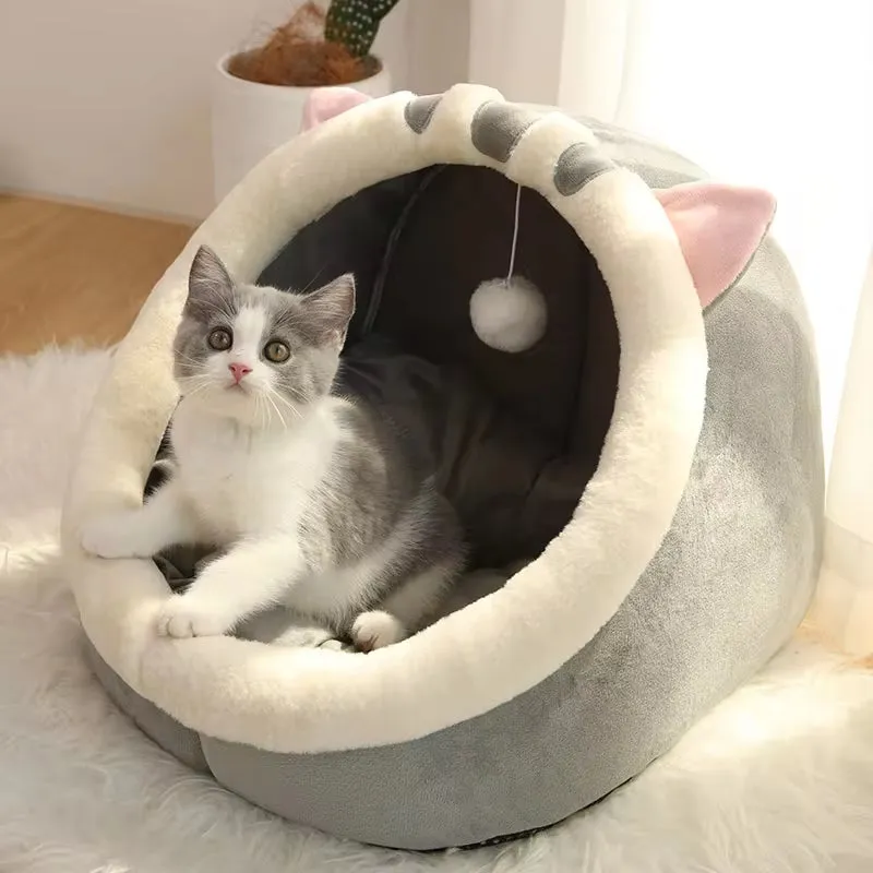 Cozy and Stylish Self-Warming Pet Tent Bed for Cats and Small Dogs - Foldable, Washable, and Ultra-Comfortable Hut for Your Furry Friend!