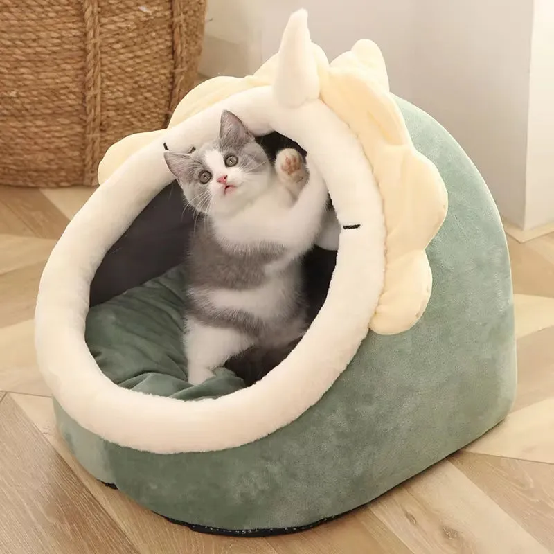 Cozy and Stylish Self-Warming Pet Tent Bed for Cats and Small Dogs - Foldable, Washable, and Ultra-Comfortable Hut for Your Furry Friend!