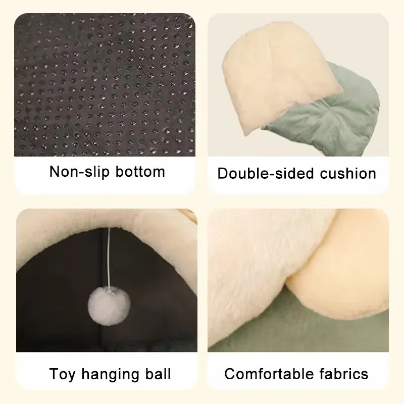 Cozy and Stylish Self-Warming Pet Tent Bed for Cats and Small Dogs - Foldable, Washable, and Ultra-Comfortable Hut for Your Furry Friend!