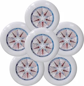 Discraft Ultra-Star 175g Ultimate Frisbee Sport Disc (6 Pack) White