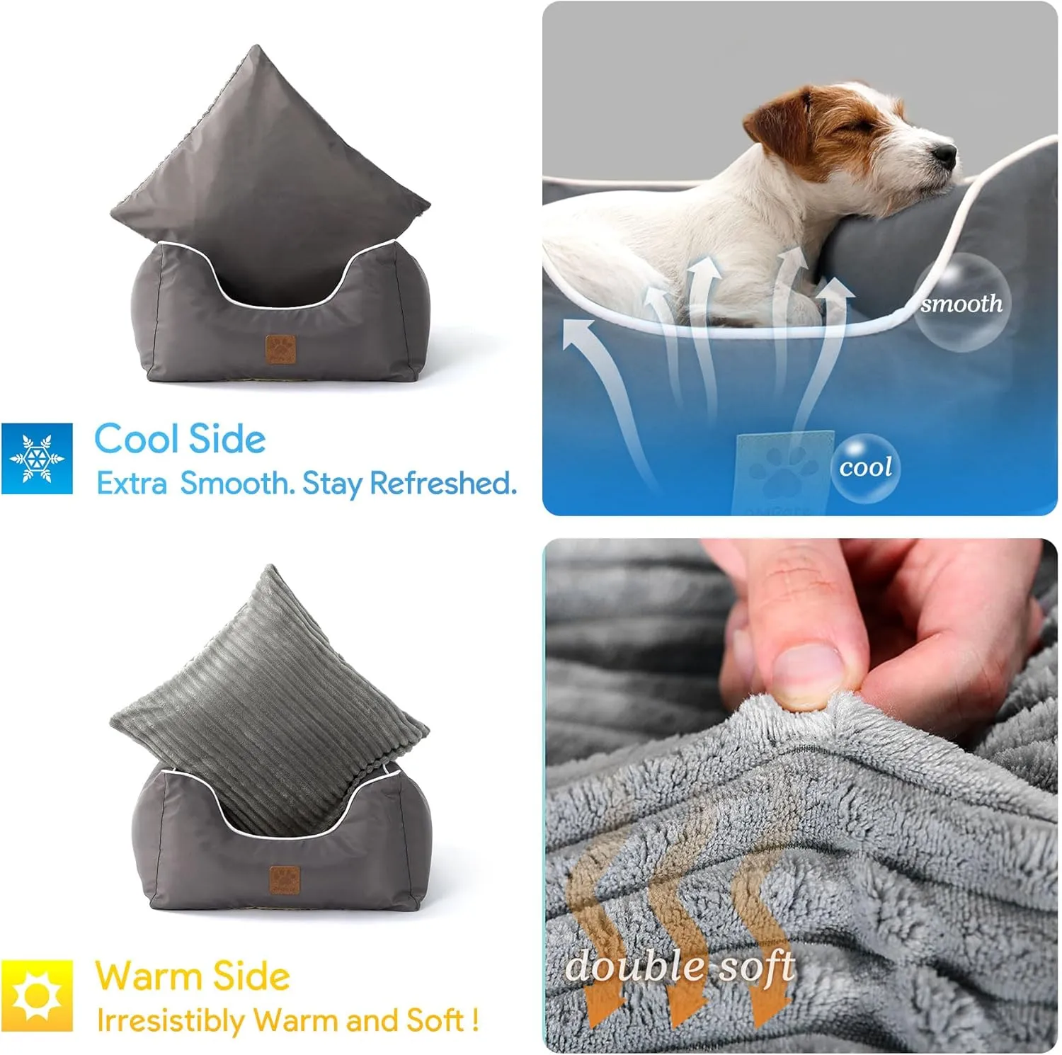 Dog Car Seat, Suitable for Front and Back Seats, Waterproof Travel Car Bed for Small &Medium Pets, Premium Pet Booster Seat with Pockets and Dog Seat Belt, Senior Grey