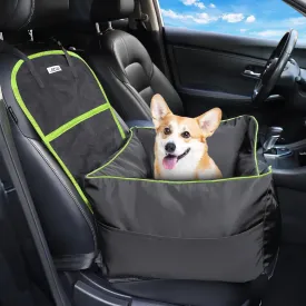 Dog Car Seat with Safety Leash, Dog Booster Car Seat for Small & Medium Dogs Under 45 lbs, Extra Stable Pet Car Seat, Dog Car Seat for Small Dogs with Storage Pockets (Detachable & Washable)