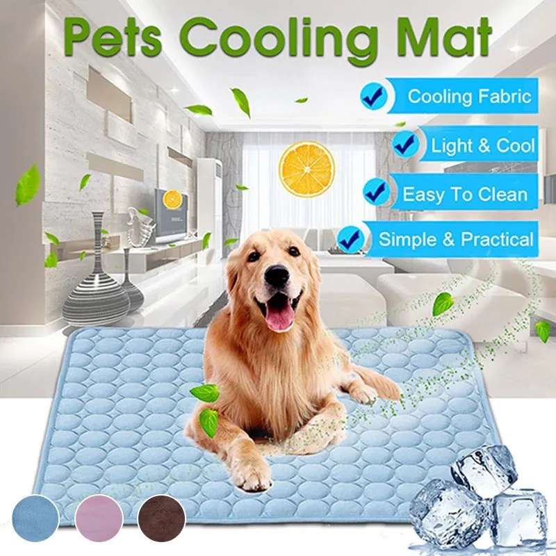 Dog Cooling Mat: Non-Toxic Ice Silk Pad for Pets