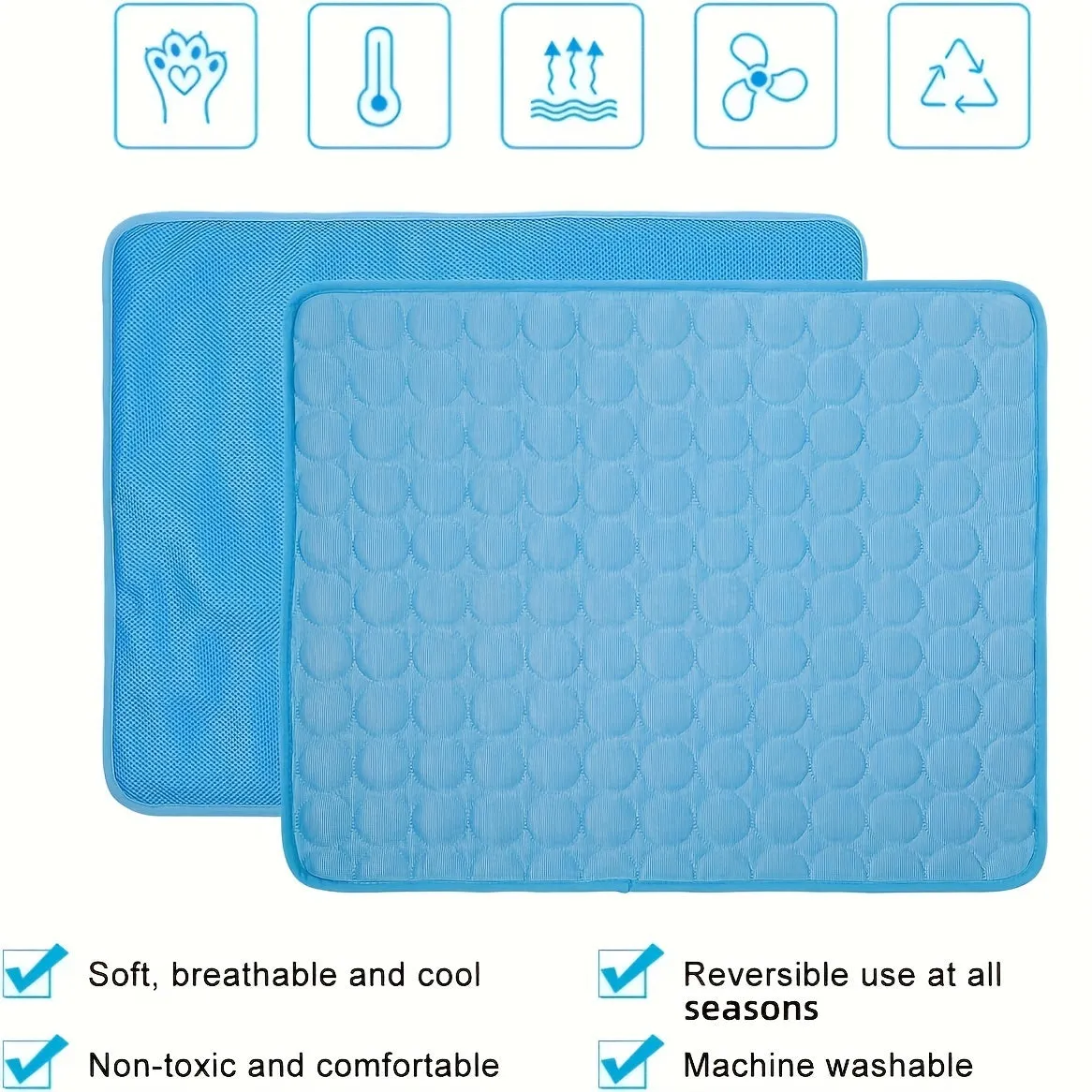 Dog Cooling Mat: Non-Toxic Ice Silk Pad for Pets