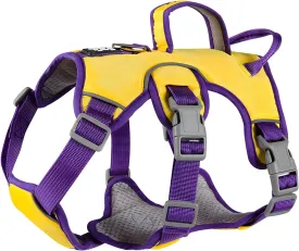 Dog Harness Soft Padded with Lift Handle and Leash Clip No Pull Escape Proof Reflective Vest Harnesses, Adjustable for Small Medium Dogs(Yellow,L)