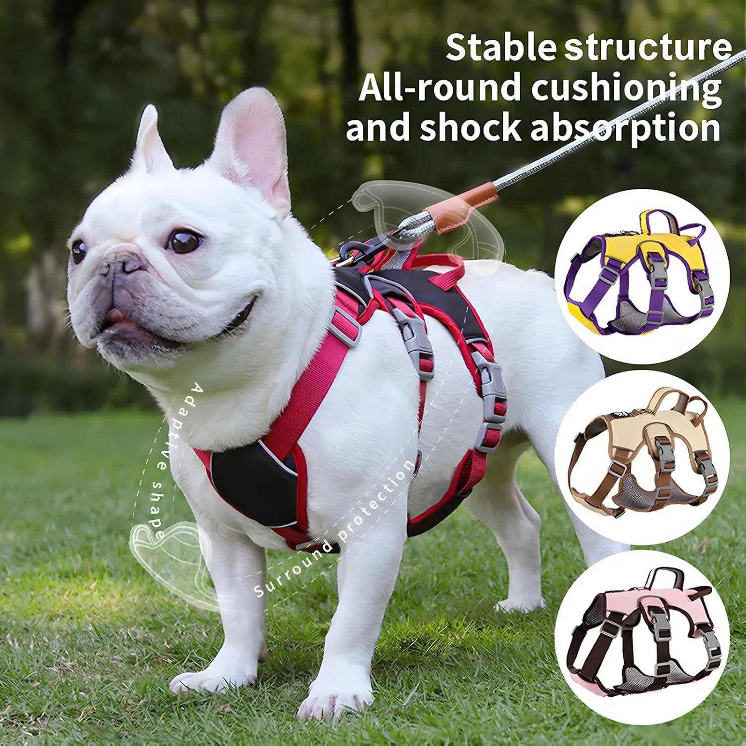 Dog Harness Soft Padded with Lift Handle and Leash Clip No Pull Escape Proof Reflective Vest Harnesses, Adjustable for Small Medium Dogs(Yellow,L)