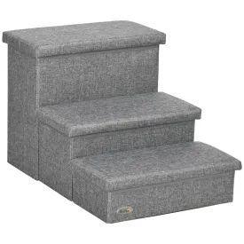 Dog Steps for High Beds - PawHut Light Grey Stairs