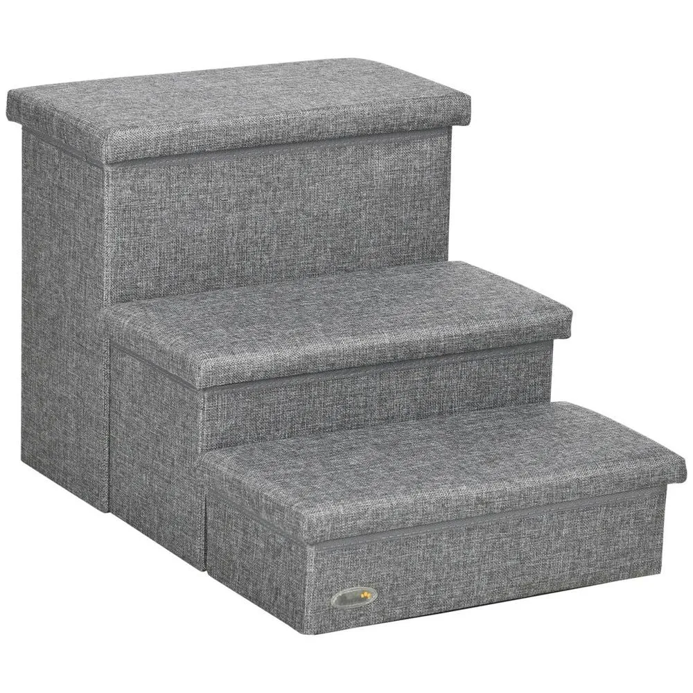 Dog Steps for High Beds - PawHut Light Grey Stairs