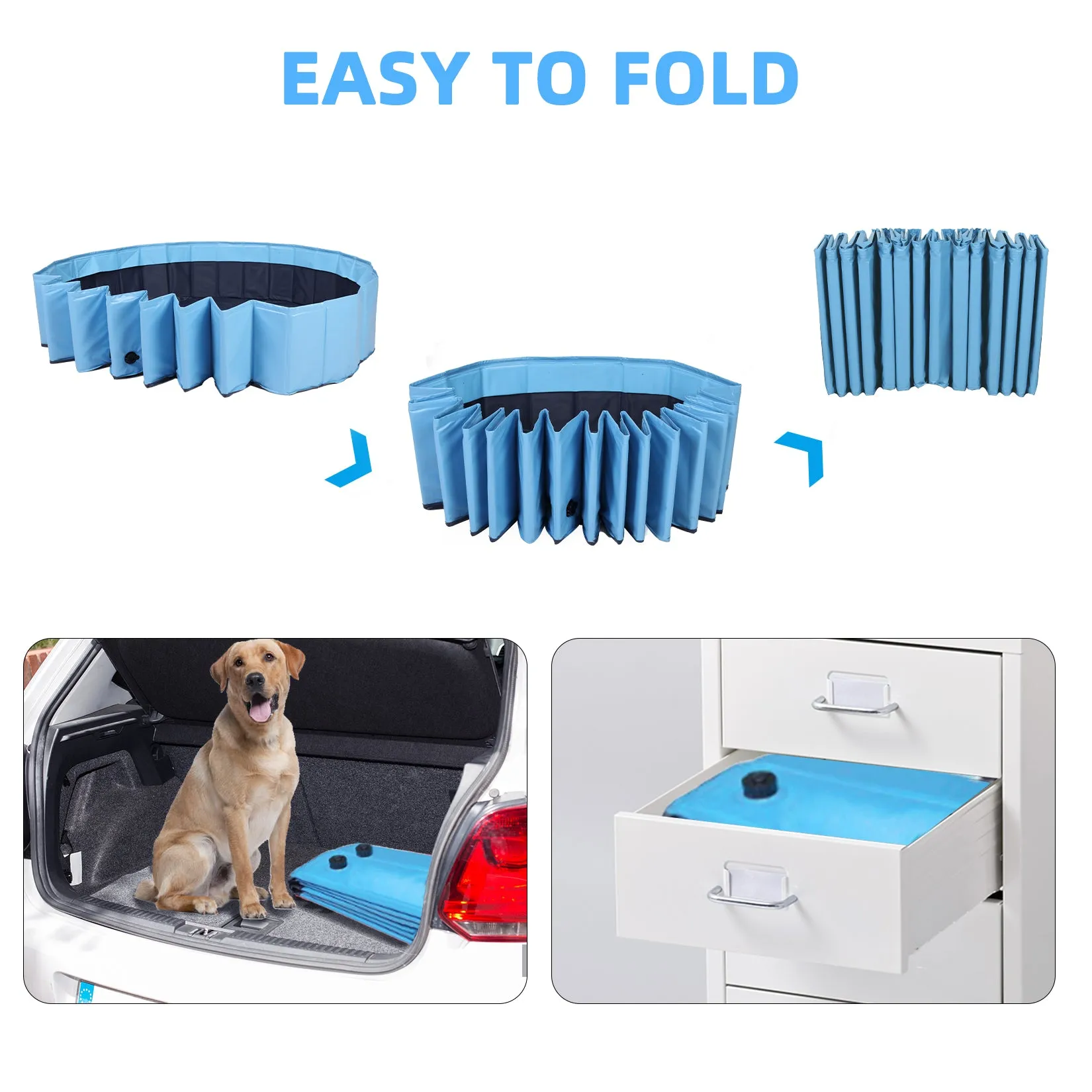 Dog Swimming Pool: Heavy Collapsible Dog Pet Swimming Pool with Spray Sprinkler Pet Bathing Tub for Outside Backyards, Kids Pets Dogs Cats