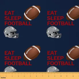 Feelyou Football Fabric by The Yard Kids Rugby Sports Games Waterproof Outdoor Fabric 1 Yard Football Player Upholstery Fabric for Chairs Decor Navy Blue Football Gift DIY Reupholstery Fabric