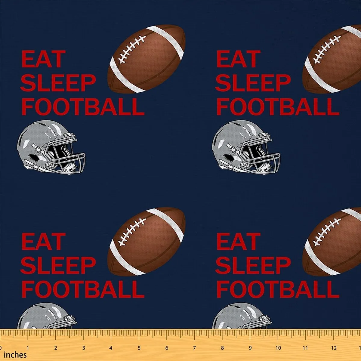 Feelyou Football Fabric by The Yard Kids Rugby Sports Games Waterproof Outdoor Fabric 1 Yard Football Player Upholstery Fabric for Chairs Decor Navy Blue Football Gift DIY Reupholstery Fabric