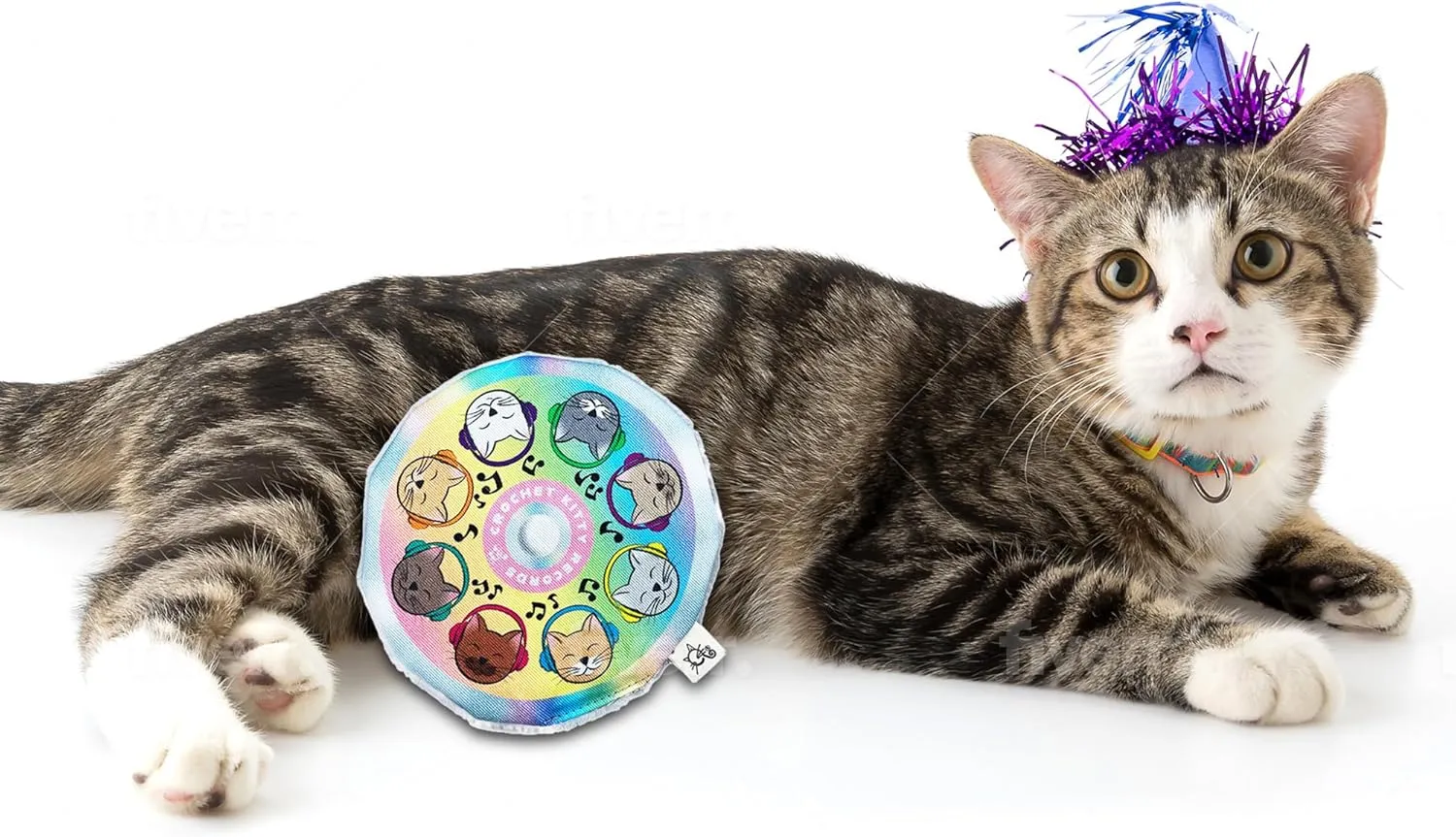Flippy Flopper Meowsical Catnip and Silvervine CD for Cats - Tim McPaw 5 Inch Frisbee Toy Wide Stress Reliever - Made in USA