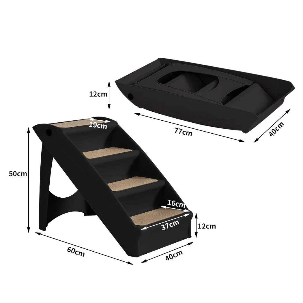 Foldable & Washable Pet Stairs Ramp - Black