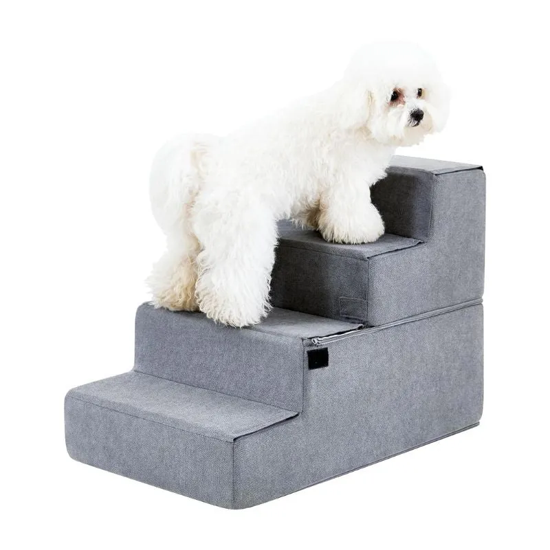 Foldable Dog Stairs for Small Dogs with Washable Cover