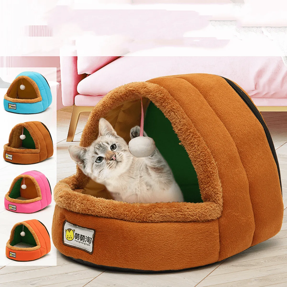Foldable Kennel Dog Bed for Dogs Cats Animals Pet House Tent All Seasons Washable Cushion