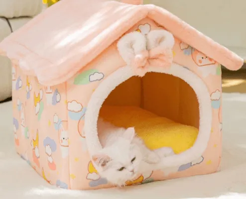 Foldable Villa House Pet Bed Nest