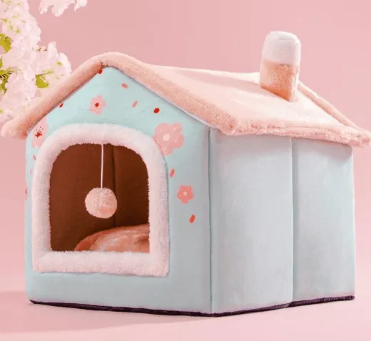 Foldable Villa House Pet Bed Nest