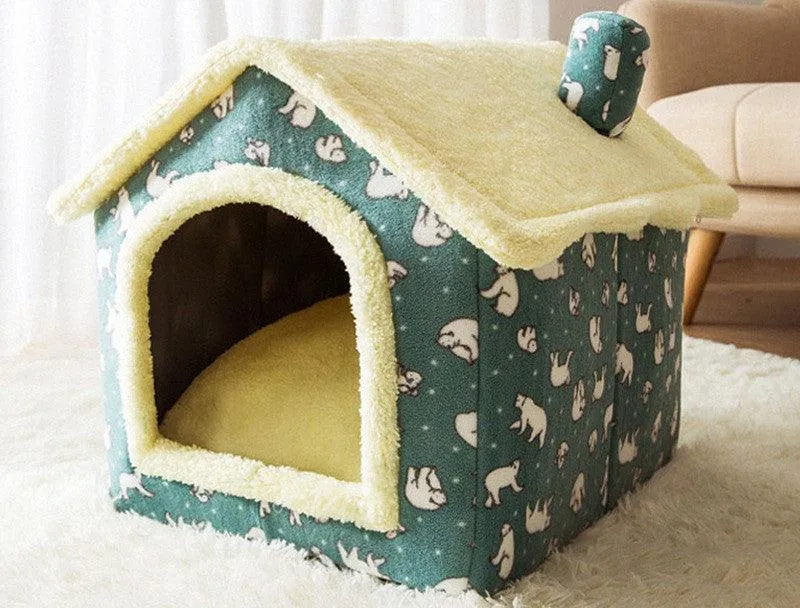 Foldable Villa House Pet Bed Nest