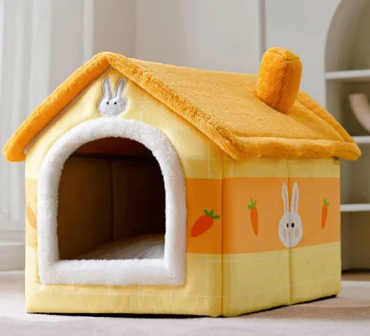 Foldable Villa House Pet Bed Nest