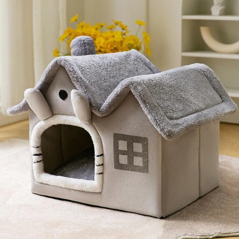 Foldable Villa House Pet Bed Nest