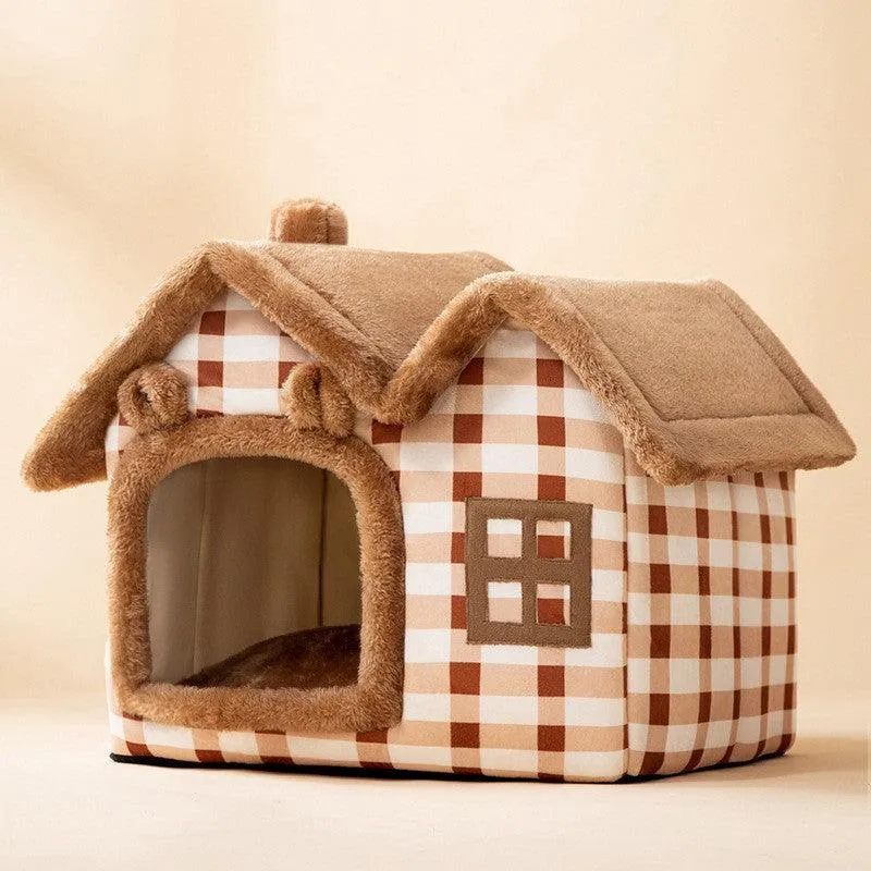 Foldable Villa House Pet Bed Nest