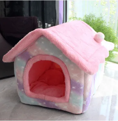 Foldable Villa House Pet Bed Nest
