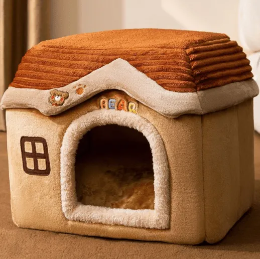 Foldable Villa House Pet Bed Nest
