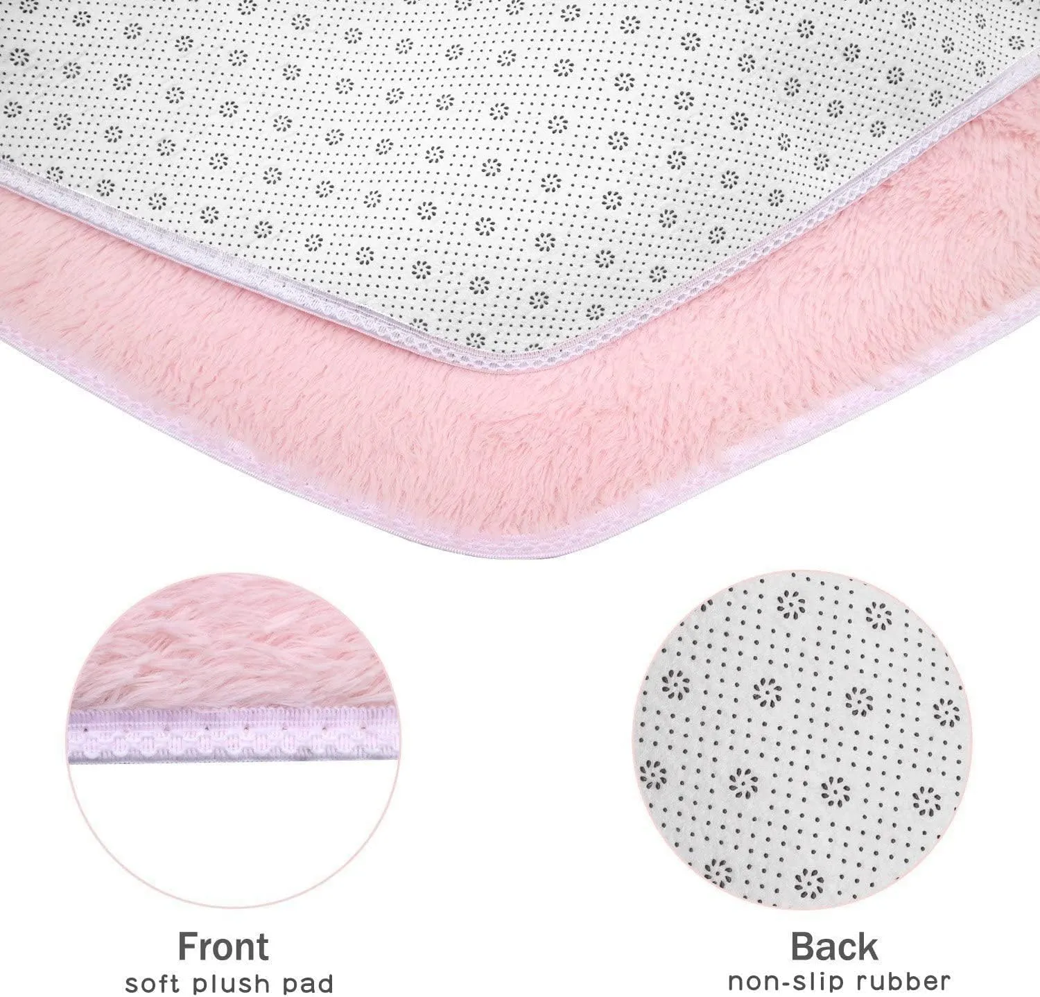 Hexagon Carpet Pink Pad Mat for Princess Play Tent, Durable Kids Rug