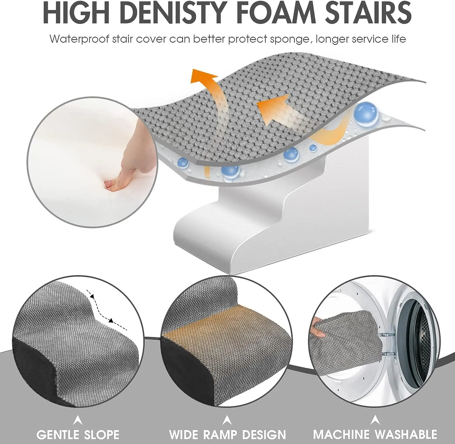 High Density Foam Pet Stairs - 3 Tiers